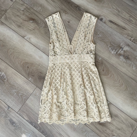 Free People One Million Lover Cream Lace Dress - Picture 9 of 15